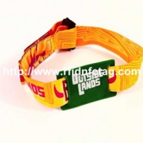 13.56mhz cheap price passive woven/fabric rfid wristband for events